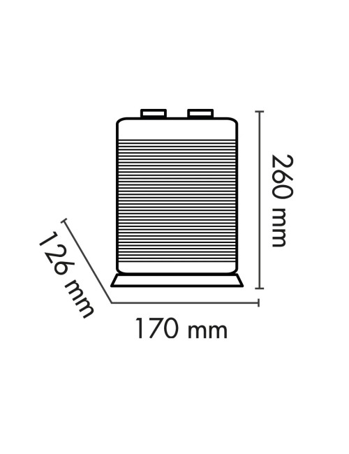 Termoventilatore Ceramico Argo Boogie 1500W Oscillante Bianco e Argento