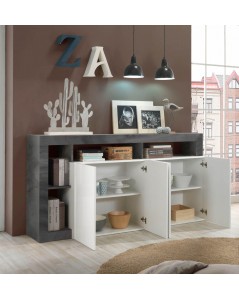Madia 4 Ante Mogol 184x42x93H Colore Bianco Lucido Ossido Prezzo
