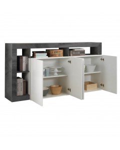 Madia 4 Ante Mogol 184x42x93H Colore Bianco Lucido Ossido Prezzo