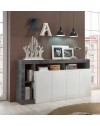 Madia 4 ante Mogol 184x42x93H colore bianco lucido ossido