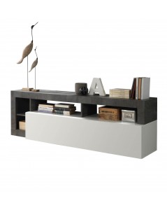 Mobile porta Tv Mogol 184x42x58H colore bianco lucido ossido