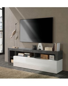 Mobile porta Tv Mogol 184x42x58H colore bianco lucido ossido