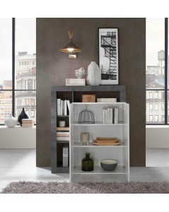 Credenza Mogol 108x42x127H Colore Bianco Lucido Ossido Prezzo