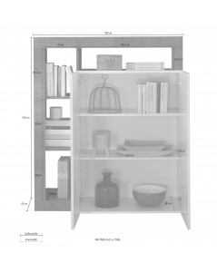 Credenza Mogol 108x42x127H Colore Bianco Lucido Ossido Prezzo