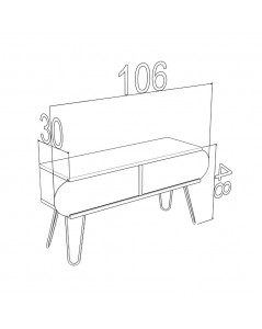 Mobile porta Tv Illia 106x30x48H MT190111 colore noce