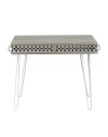 Scrivania Illia Piedi in Metallo Colore Bianco e Piano Colore Rovere 96x51x75 HMT190642