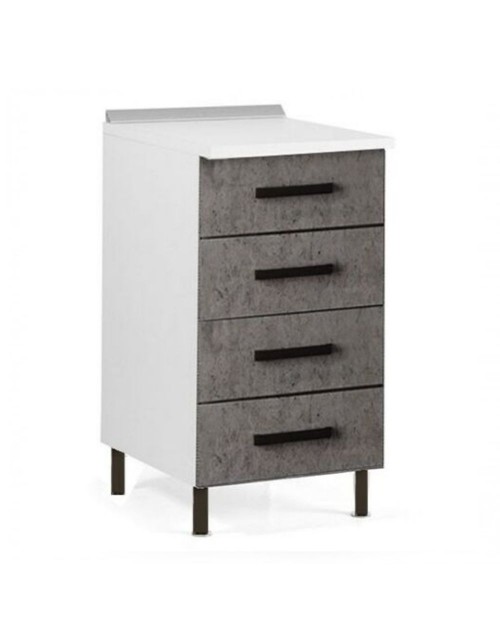 Cassettiera 4 cassetti 40x50x85H colore cemento