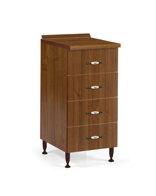Cassettiera 4 cassetti 40x50x85H colore noce antico
