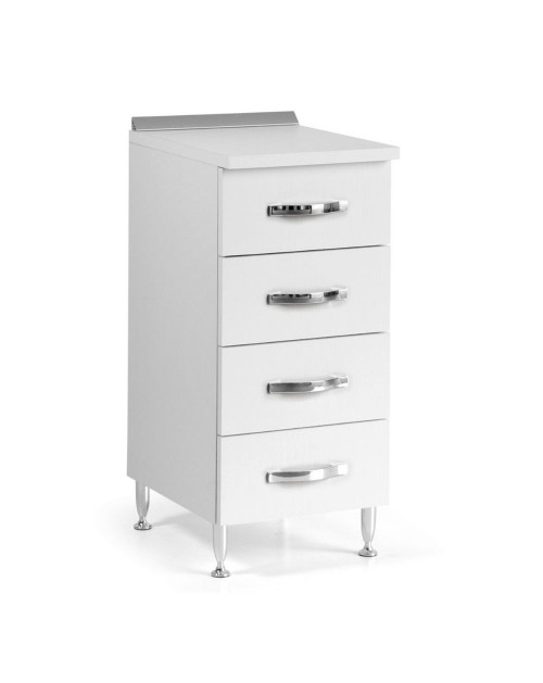 Cassettiera 4 cassetti 40x50x85H colore bianco