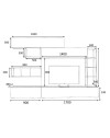 Parete attrezzata 260 cm Tronador colore bianco rovere sorrento