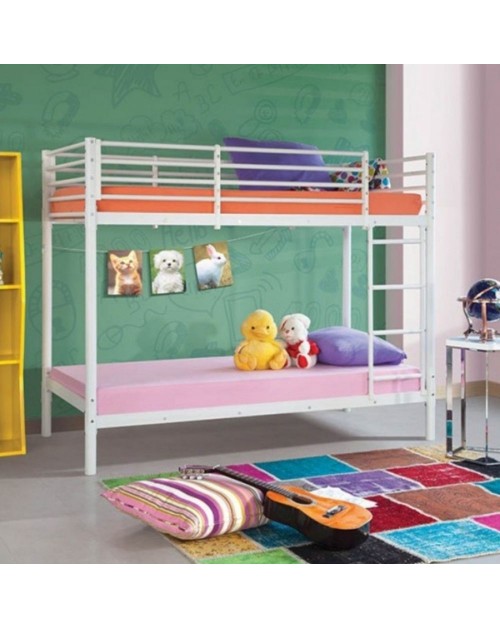 Letto a castello in metallo Balmease colore bianco