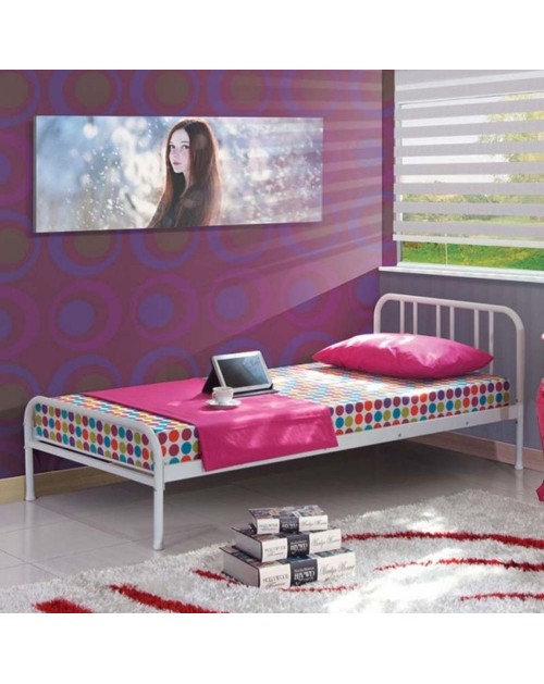 Letto singolo in metallo Genoa colore bianco