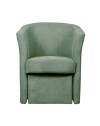 Poltrona con pouf estraibile Djerba tessuto colore verde acqua marina