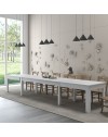 Tavolo Super4 160x90 allungabile a 320 cm colore bianco frassinato