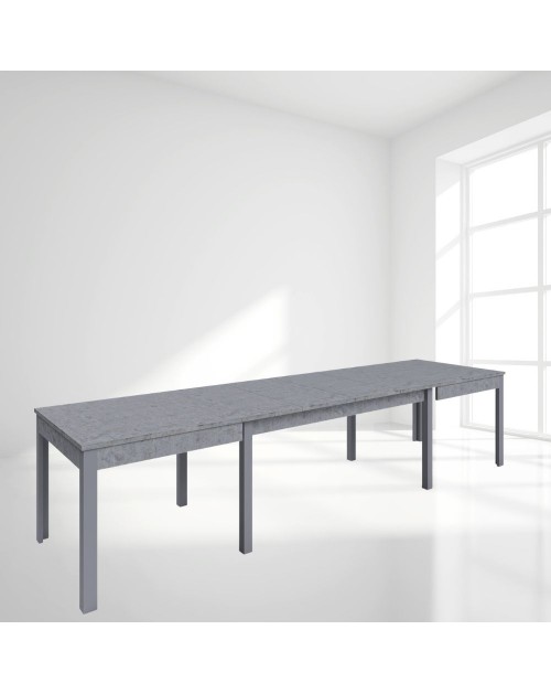 Tavolo Super4 160x90 allungabile a 320 cm colore cemento