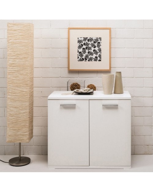 Mobile multiuso 90x45x80 ingresso e ufficio Mini Viareggio colore bianco frassinato