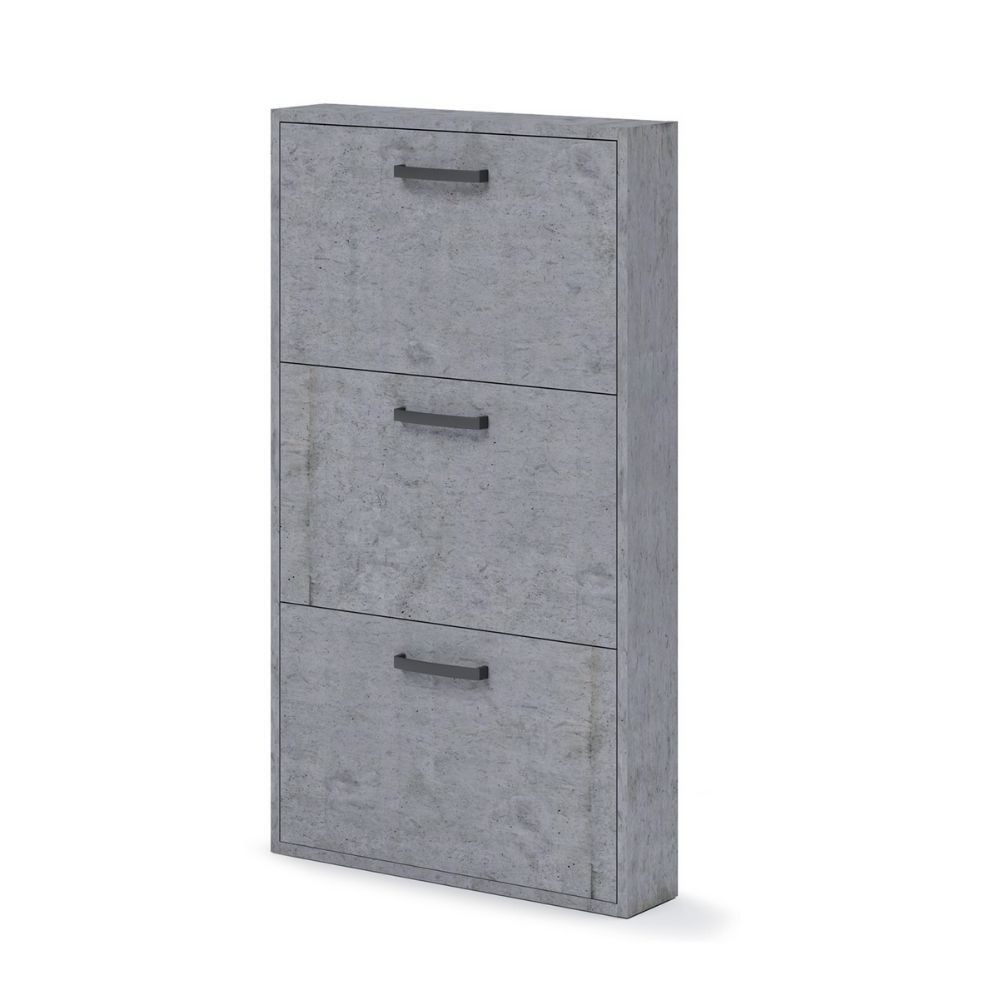Scarpiera 3 ante slim salvaspazio 108x65x15 Serena colore cemento