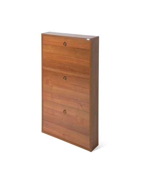 Scarpiera 3 ante slim salvaspazio 108x65x15 Serena colore noce antico
