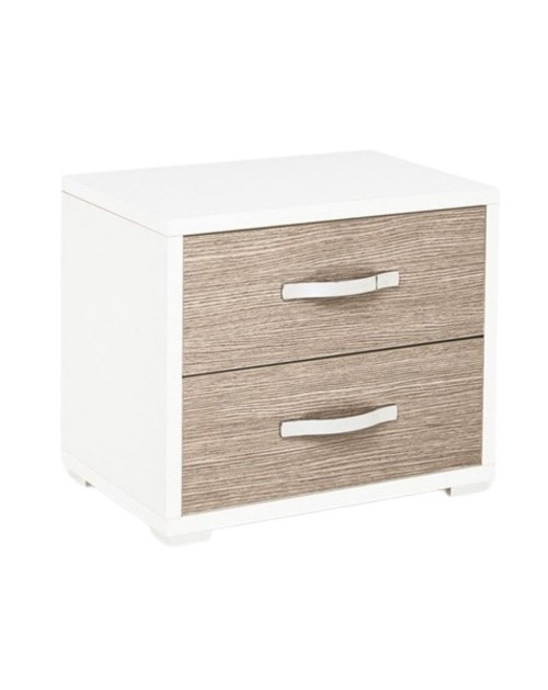 Comodino 2 cassetti MONTATO colore olmo 52x36x43H