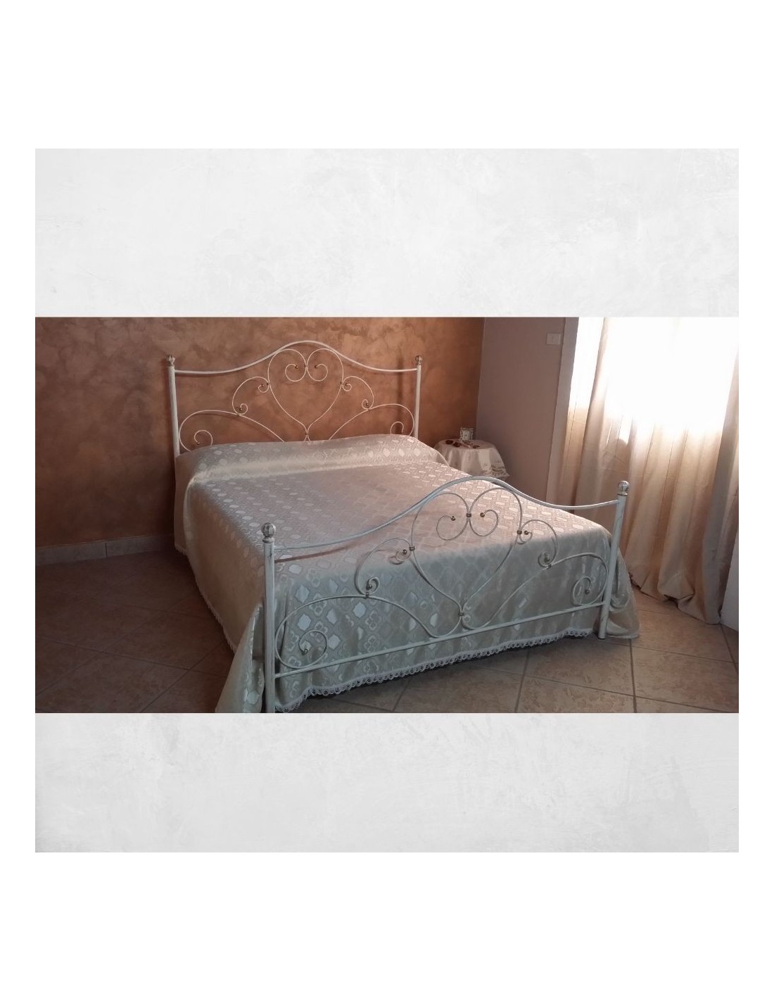 Letto Matrimoniale In Ferro Battuto Tiziano – 100% Made In Italy – Nero Con Sfumature Oro (170x117x200 Cm) - 4