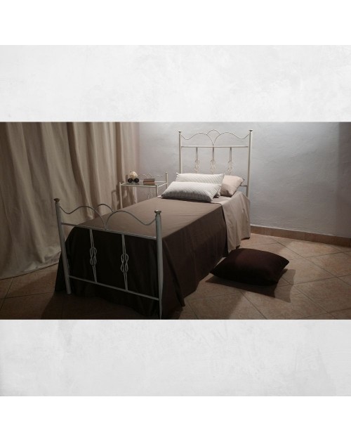 Letto singolo ferro battuto Primula colore bianco oro