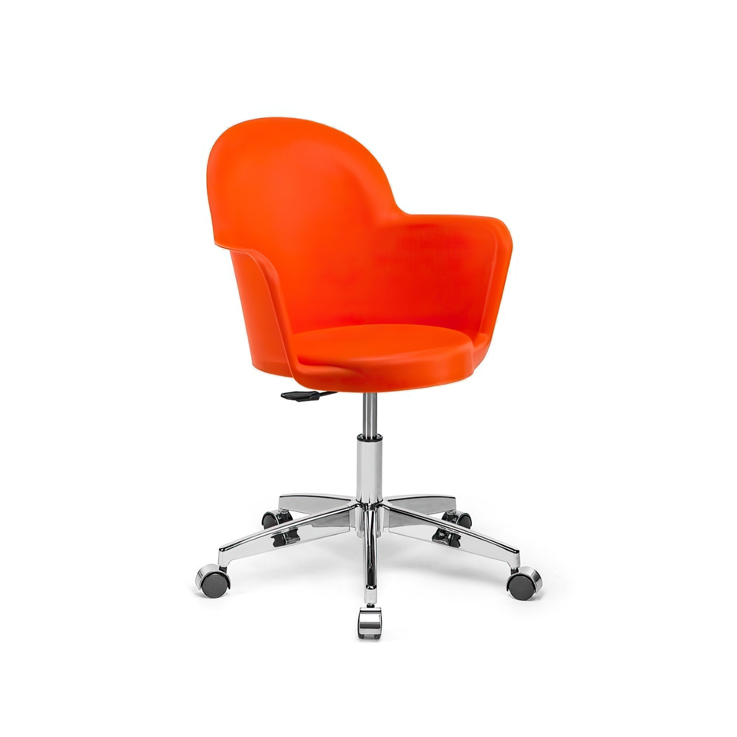 VeriAffari - Shop Online - Poltrona ufficio arancione con base cromata Gora