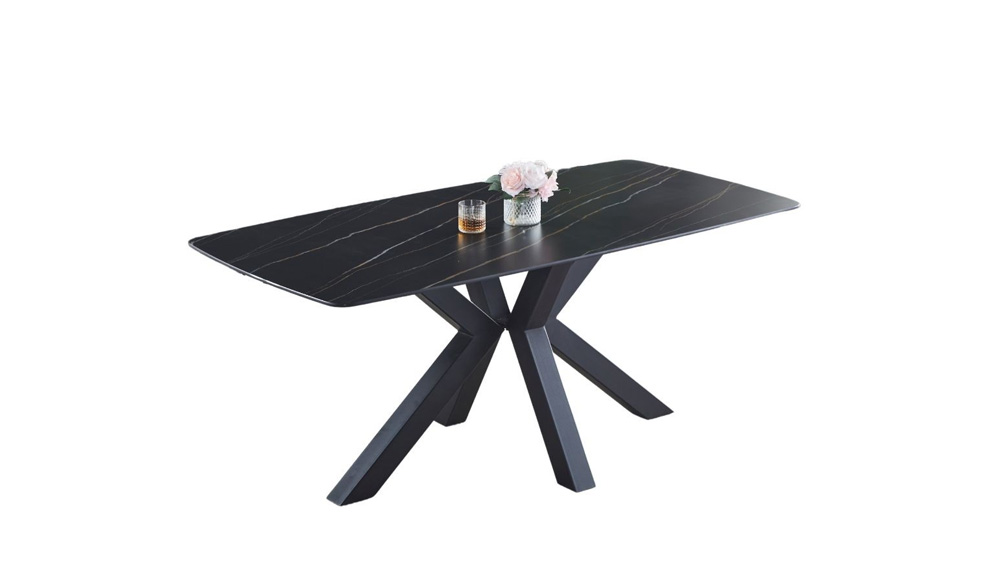 VeriAffari - Shop Online - Arredamento - Tavoli moderni - Tavolo piano ceramica effetto marmo nero Manta